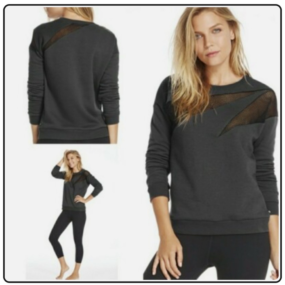 Fabletics Size L Grey Crewneck Sweatshirt